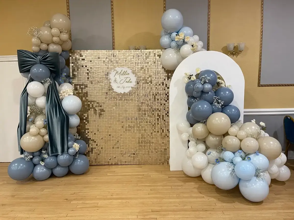 Balloon backdrop with event styling